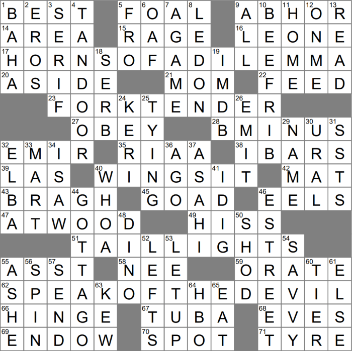 The a in faq crossword clue