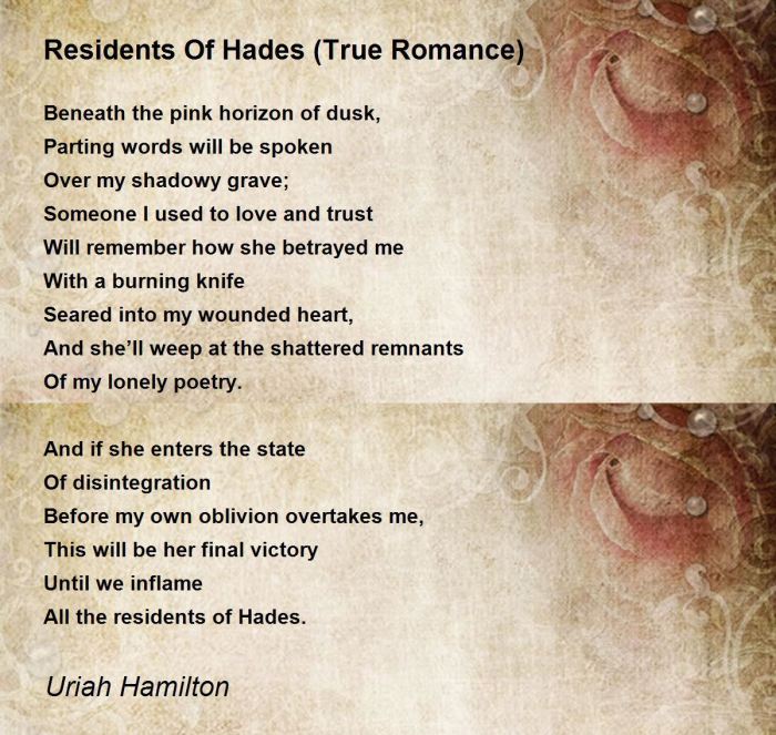 Hades welcomes his bride poem